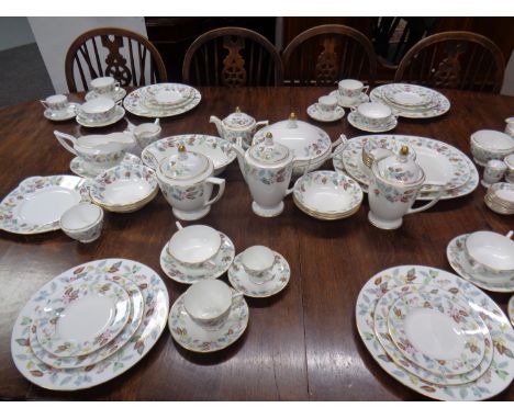 Approximately 93 pieces of Minton Cherrydown tea and dinner bone china 