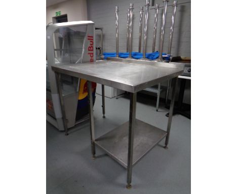 A stainless steel prep table, width 120 cm with under shelf 