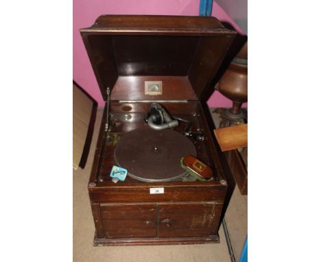 A early 20th century HMV gramophone (marks and scratches and minor damages throughout)