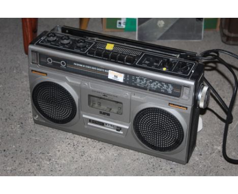 A Retro Hitachi stereo radio cassette recorder, model number TRK-7340E 