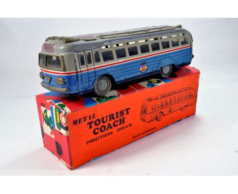 Scarce Romanian issue Large Scale ROCAR Tin Plate London Tourist Bus. Friction Driven Toy. Generally VG to E in VG Box.