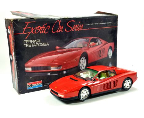 Impressive Plastic Model Car Kit in 1/12 scale of a Ferrari Testarossa. Some very light attention needed. 