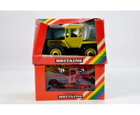 Britains 1/32 Farm issues comprising MB Trac and Volvo BM Tractor. Generally VG to E in F Boxes. (2)