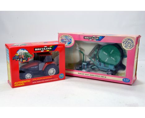 Britains 1/32 New Holland M160 Tractor plus Wright Rain Irrigator Drum. E to NM in Boxes. (2)