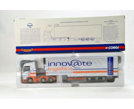 Corgi 1/50 Diecast Truck Issue comprising No. CC13414 MAN TGA Step Fridge Trailer in livery of Innovate Logistics. NM in Box.