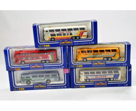 Tomy Tomica series of small scale diecast bus issues. NM in Boxes. (5)