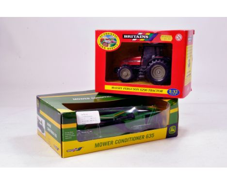 Britains 1/32 Farm Duo comprising Massey Ferguson 6290 Tractor and John Deere Mower Conditioner 635. NM in Boxes. (2)