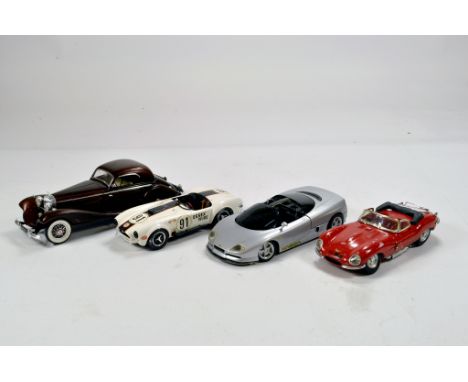Various assembled plastic model car kits. Attentioned Needed. (4)