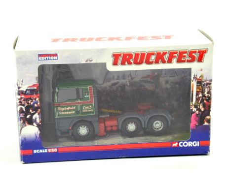 Corgi 1/50 Diecast Truck Issue comprising Truckfest Special No. CC13417 ERF Tractor in livery of Ian Wright. NM in Box.