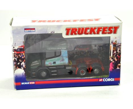 Corgi 1/50 Diecast Truck Issue comprising Truckfest Special No. CC12817 Scania T Tractor in livery of CE Fuller. NM in Box.