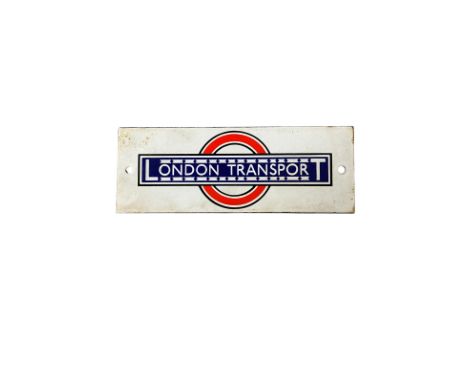 An original London Transport enamel sign 21cm x 8cm