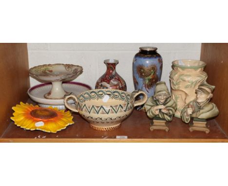 A Quimper pottery bowl; Carlton ware vase; and a quantity of assorted ceramics 