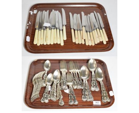 A service of American silver Strasbourg pattern flatware, Gorham, Rhode Island, and with import marks for Edinburgh 1946, com