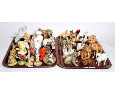 A collection of Beswick, Royal Doulton and Nao including limited edition Meercats, Chimpanzee model number 1049, and three mo