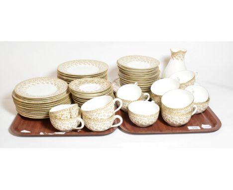 A Royal Worcester part dinner and tea service, pattern 4141 press 1913 and later (two trays)