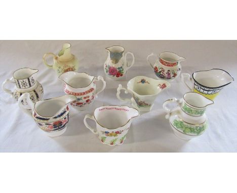 Set of 10 Royal Worcester replica 250th anniversary jugs inc Flight gold, Rail and chain, Oriental garden, Worcester hop and 