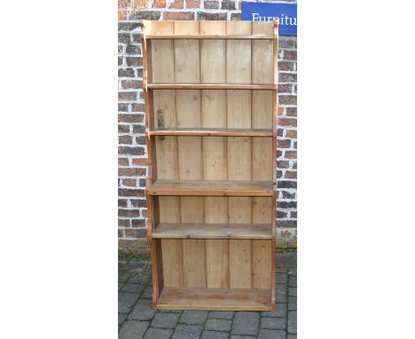 Pine waterfall front shelf unit