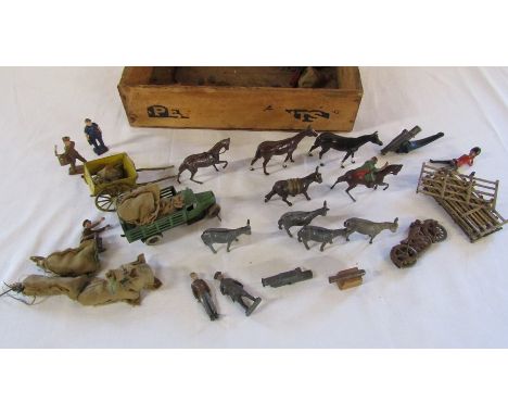 Selection of vintage lead farm animals etc