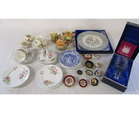 Assorted ceramics and glassware inc Shelley 'Wild flowers' part tea service, Wedgwood Christmas goblet, Spode and Limoges