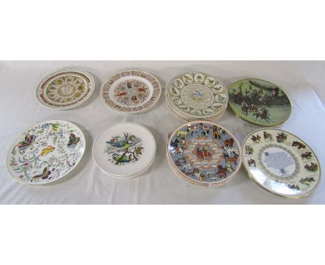 Assorted collectors plates inc Royal Worcester 'Exotic Butterflies', Wedgwood calendar plates, Aynsley and Royal Albert relat