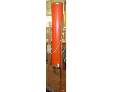 A 1970s teak framed rocket lamp, height 115cm
