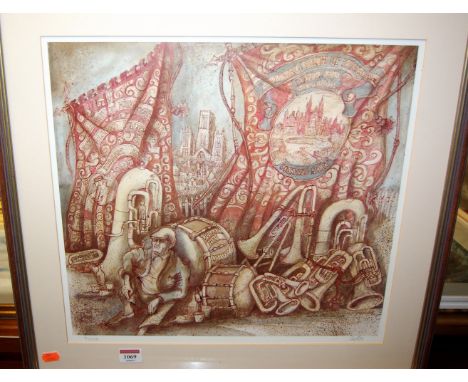 Ollie Burton - Durham Minors Gala, limited edition lithograph, signed in pencil, numbered 71/250, 39x42 cm