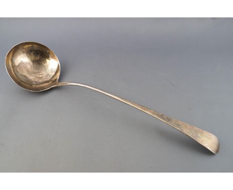 A silver Old English pattern soup ladle, London 1791, 34cm high, 131 grams