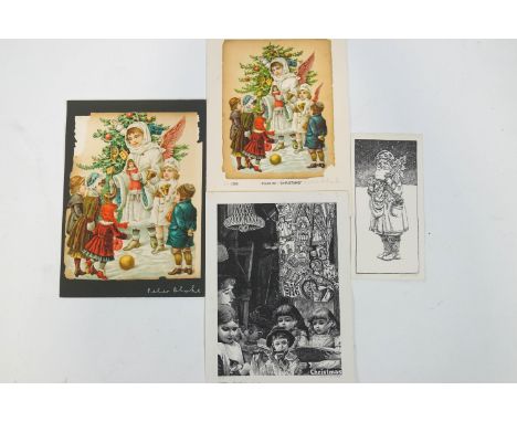 A Christmas print, signed and numbered 3/75 by Sir Peter Blake, 29.5cm x 20.5cm, un-framed; together with two other limited e