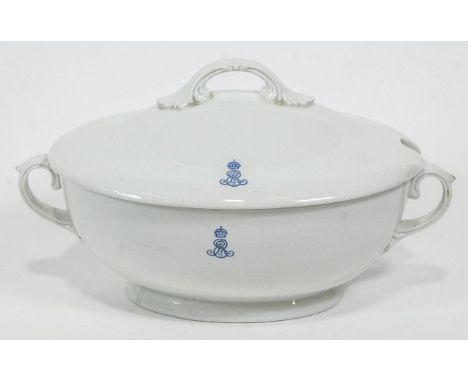A Worcester Royal porcelain 'Royal household' tureen and cover for the reign of King Edward VII