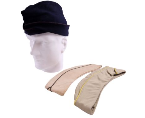 A 1942 US Army Nurse's first pattern Blue Garrison cap together with two Women's Army Corps Summer Garrison Caps