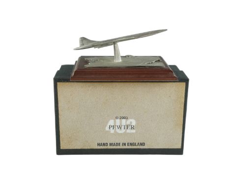 A boxed pewter model "The Last Flight of Concorde", by Pewter4u2, together with certificate 