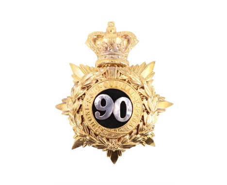 A Victorian 90th (Perthshire Volunteers) Light Infantry officer's helmet plate
