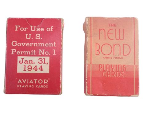A Second World War "Gift of the Red Cross" set of playing cards by The United States Playing Card Co, together with a pack of