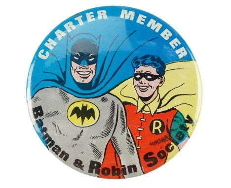 [ Bat Man ] A 1960s Batman &amp; Robin Society Charter Member large button badge, 8.5 cm