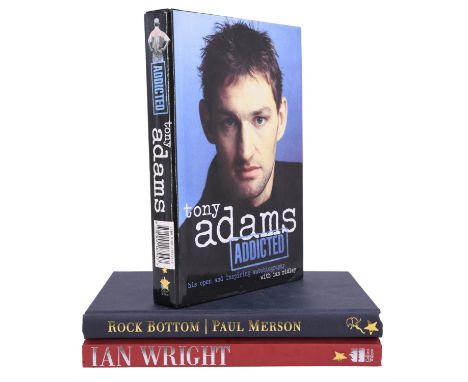 [ Autograph / Arsenal Football Club ] Ian Wright, Paul Merson, and Tony Adams autobiographies with signatures 