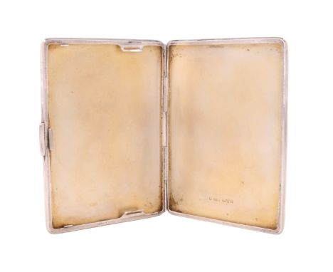 A 1930s engine turned silver cigarette case, Turner and Simpson, Chester, 1931, 170 g, 11.5 x 8.5 cm 