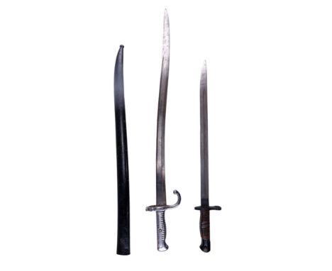 A French Mle  1866 bayonet, together with a US Model 1917 bayonet