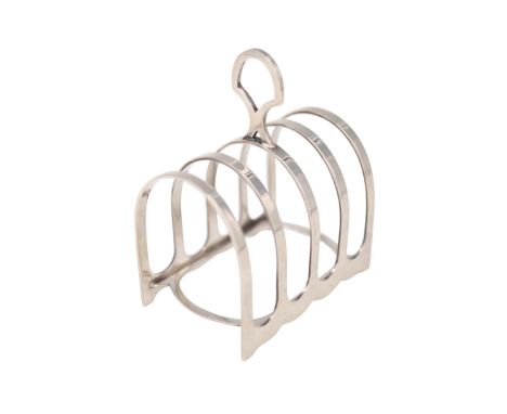A silver toast rack, George Howson, Sheffield, 1963, 86 g, 8 x 5.5 x 10 cm