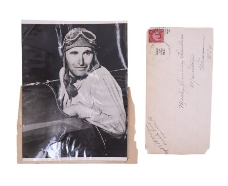 Russell Lowell Maughan (1893 - 1958, United States Army officer and a pioneer aviator)  A 1924 press portrait photograph of M