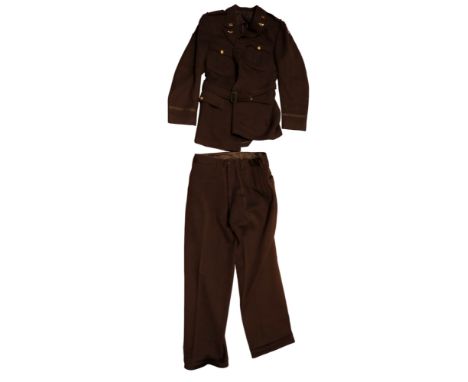 A Second World War US Army Air Force officer's Service Coat and Trousers, each bearing QM Stores label