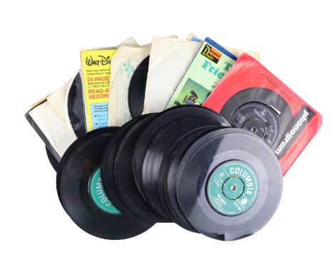 A quantity of 45 rpm single records including works by The Who, The Rolling Stones, The Beatles (several), The Dave Clark Fiv