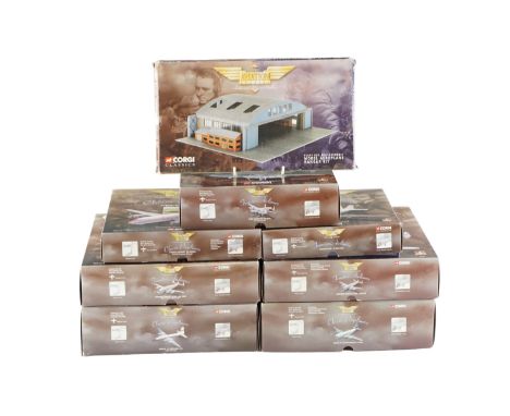 A group of four boxed Corgi The Aviation Archives Frontier Airliners together with three Classic Propliners diecast aeroplane