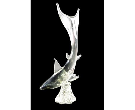 A Murano style glass shark, 36 cm 