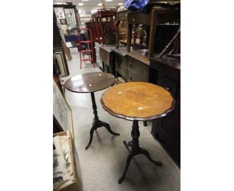 Two 19th century Mahogany Pedestal Tables, each with circular tops, turned support and tripod bases