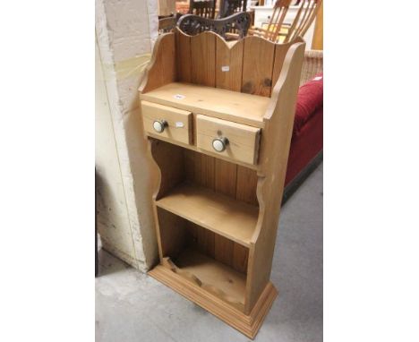 Pine Hanging Shelf Unit with two drawers