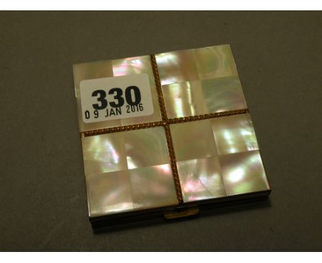Vintage Gilt & Mother of Pearl Volupte USA Compact
