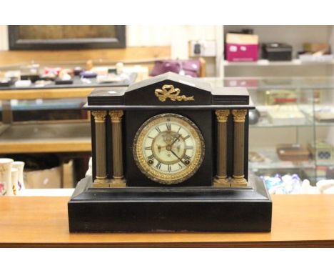 Victorian Slate Mantle Clock of Classical Form