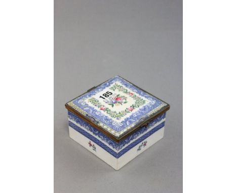 Spode T.Goode & Co Ltd Ceramic Square Box with hinged lid, floral design