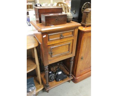 Victorian Mahogany Pot Cupboard with drawer and pot shelf below