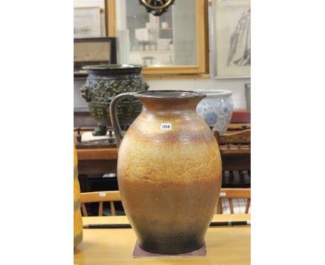 Large West Germany Art Pottery 'Scheurich' Orange Glazed Jug
